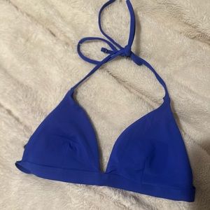 Blue garage bikini top